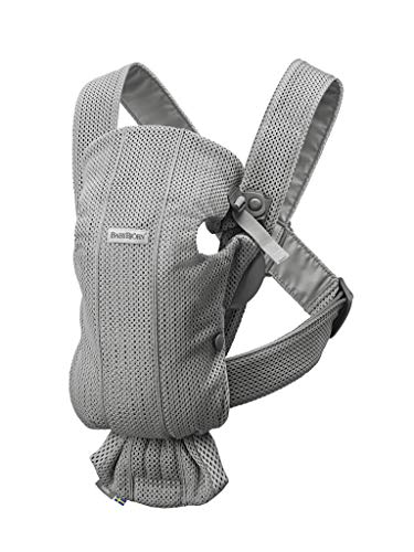 BabyBjorn Baby Carrier Mini, Gray, 3D Mesh | Newborn Carrier (7-25 lbs), Ergonomic, Easy-to-Use