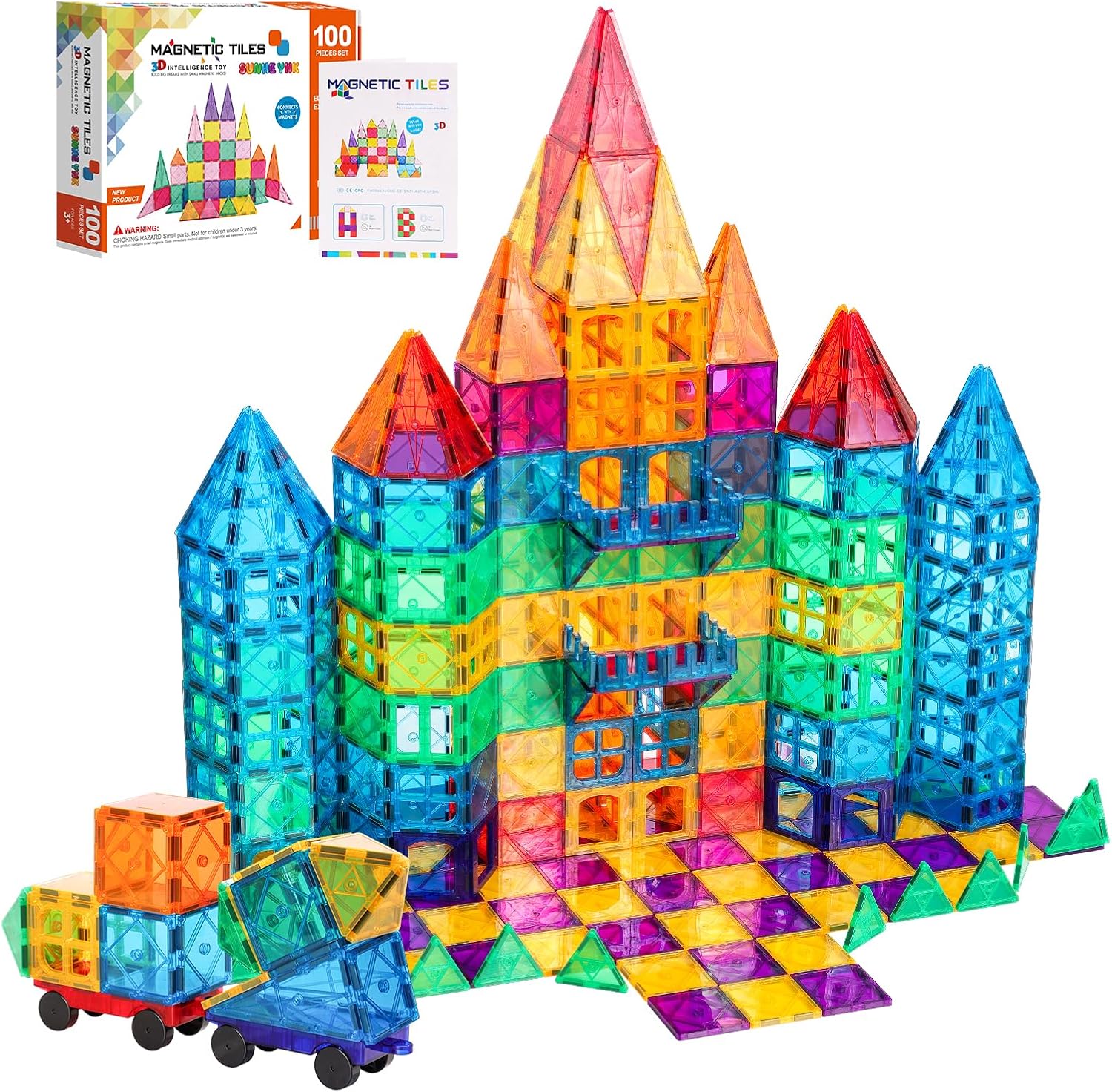 SUNHE 100PCS Magnetic Tiles