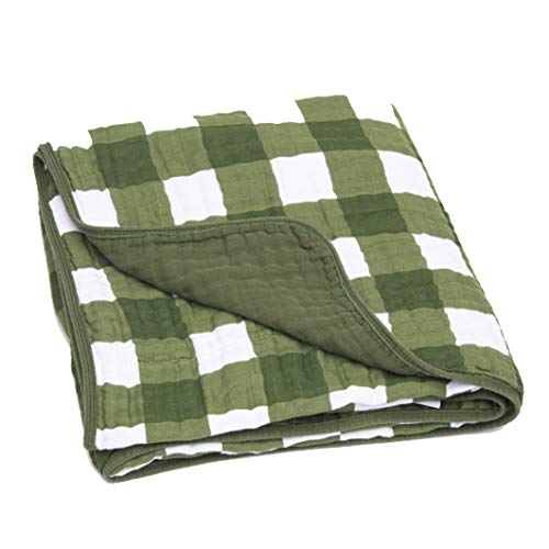 Parker Baby Muslin Blanket | 100% Soft Cotton Toddler Quilt & Baby Muslin Swaddle | Gender Neutral Design 47" x 47" Blanket