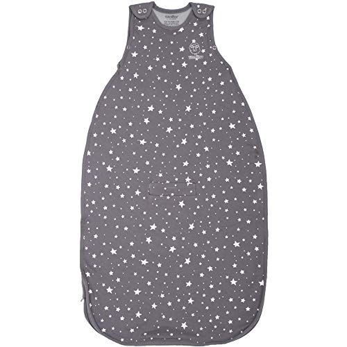 Woolino Toddler Sleeping Sack, 4 Season, Merino Wool and Organic Cotton, Baby Sleep Bag, 2-4 Years, Star Gray