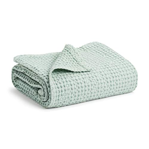 Simka Rose Waffle Sage Blanket