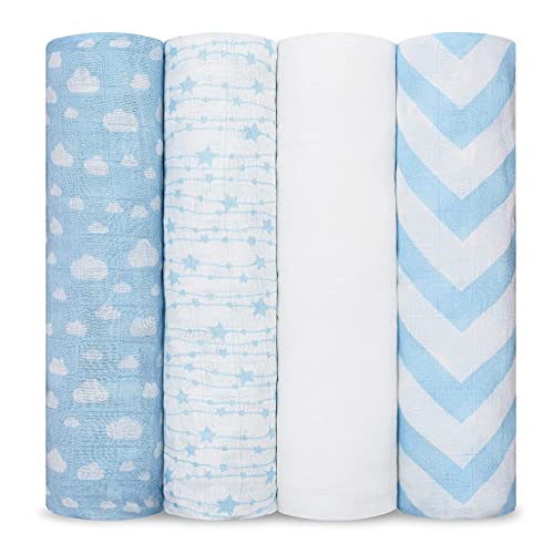 Comfy Cubs Muslin Swaddle Blankets (Blue)