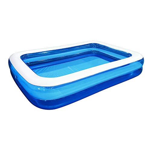 Inflatable Kiddie Swimming Pool, Rectangular, 79"x59"x20", 116 Gallons, Outdoor, Backyard Family Recreational Activities with Kids and Toddlers