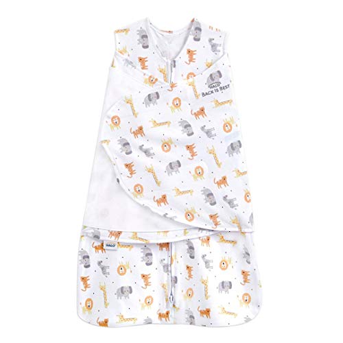 HALO 100% Cotton Sleepsack Swaddle, Jungle Cotton, Small