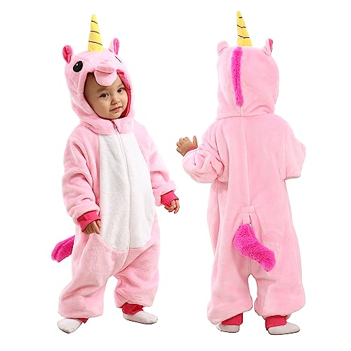 TONWHAR Hooded Flannel Romper