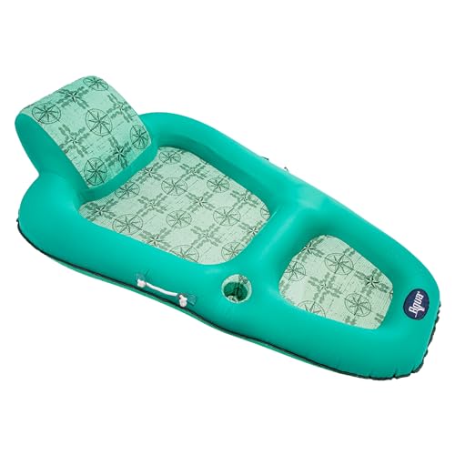 Aqua Luxury Water Pool Lounge  Extra Large  Inflatable Pool Floats for Adults with Headrest, Backrest, Footrest & Cupholder  Multiple Colors/Styles