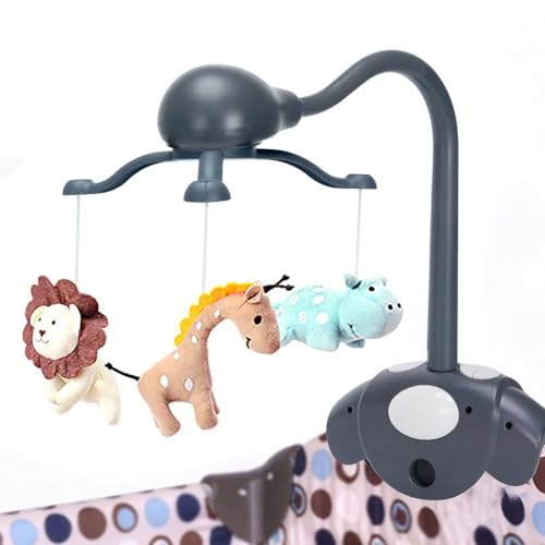 Baby Crib Mobile for Pack and Play,Bassinet Mobile with Music,Rotation,Nursy Lights,Natural Sounds,Timer Function,Starlight Projection,Pack n Play Crib Mobile Toys for Newborn Baby