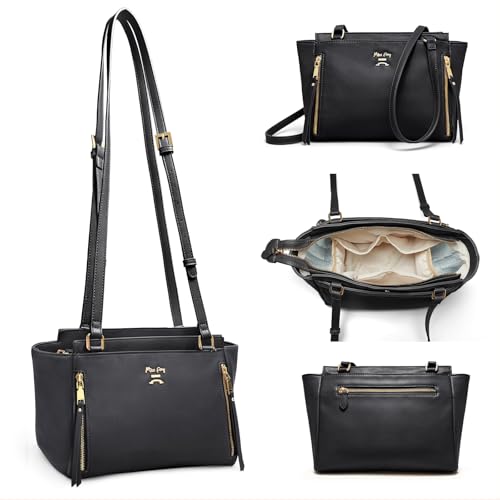 miss fong Small Diaper Bag Crossbody Diaper Bags, Diaper Bag Purse, Diaper Clutch with 7 Pockets,2 Insulated Pockets and Adjustable Shoulder Strap(Black)