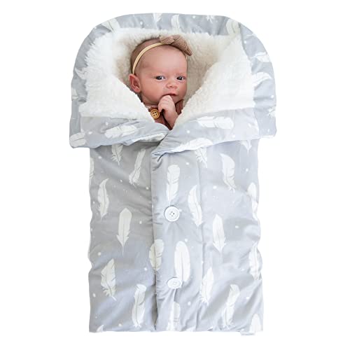 The Swaddle Blanket - Boho Feathers - Sleep Swaddle Blankets For Baby Boy & Girl - Infant Sleep Sack 0-3 Months - Newborn Wrap - Newborn Essentials For Baby