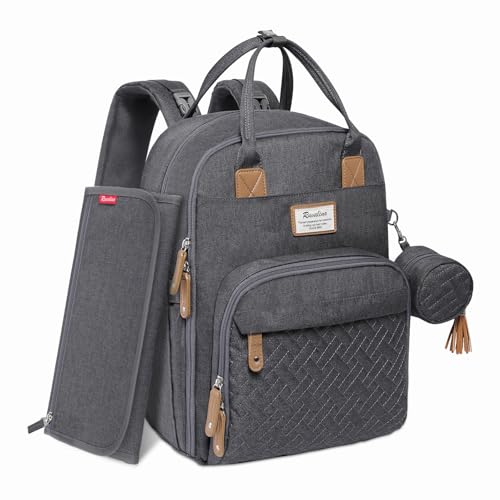 RUVALINO Diaper Bag Backpack (Dark Gray)