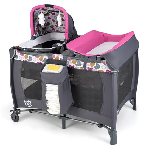 BABY JOY 5 in 1 Pink Pack and Play