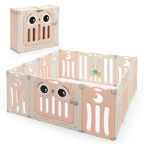 Costzon Foldable Baby Playpen (Pink)