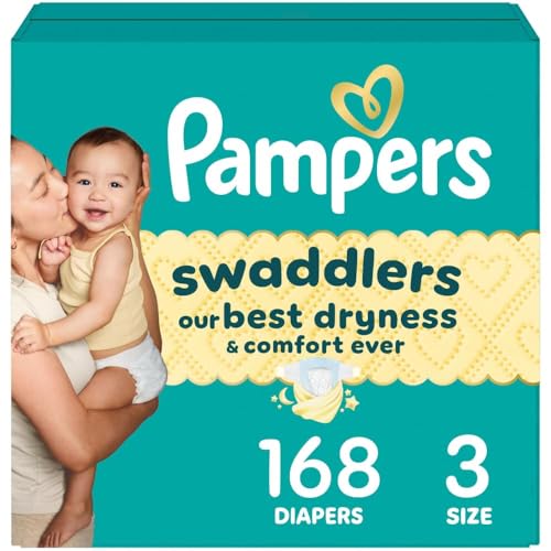 Pampers Swaddlers Diapers, Size 3, 168 Count