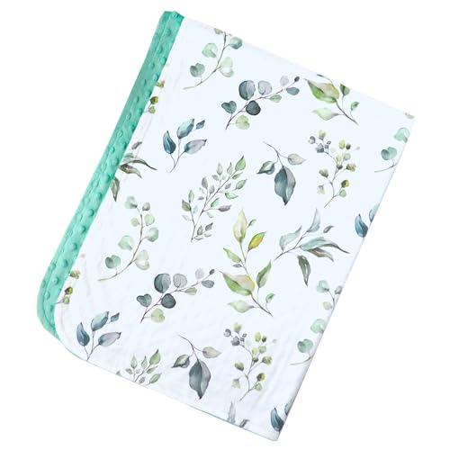 Honey Lemonade - Premium Soft Plush Lightweight Minky Dot Toddler Baby Blanket for Newborn 30"x40" - Soft Baby Blanket for Boys and Girls - (Eucalyptus Greenery Green) Unisex