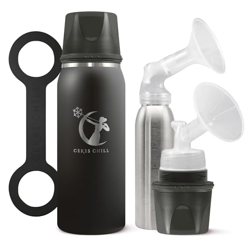 Ceres CHILL OG Breastmilk Chiller & Warmer  1234oz Portable Breast Milk Cooler, Storage & Baby Bottle for Travel, Work or On-The-Go  Pump Compatible Container  0 Dark 30 Midnight Black