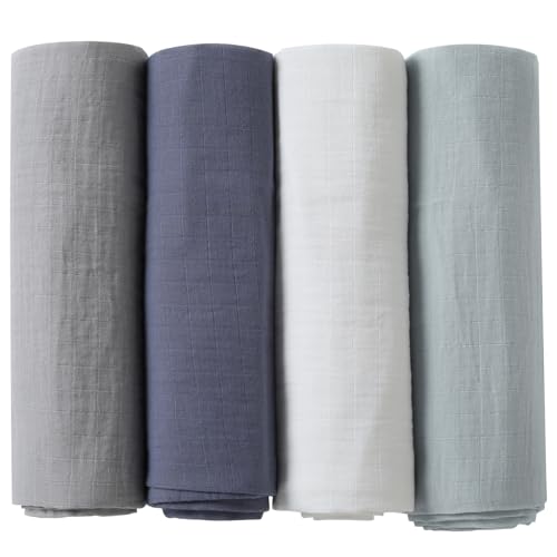 POMISO Muslin Swaddle Blankets (4-Pack)
