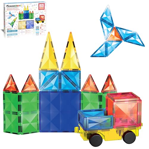 PicassoTiles 63 Piece Diamond Tiles