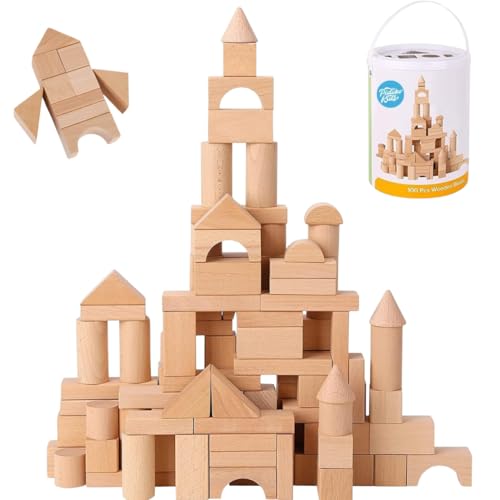 Pidoko Kids Wooden Blocks (100pcs)