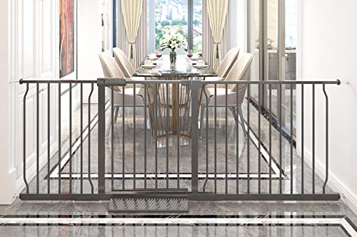 COSEND Extra Wide Black Metal Baby Gate