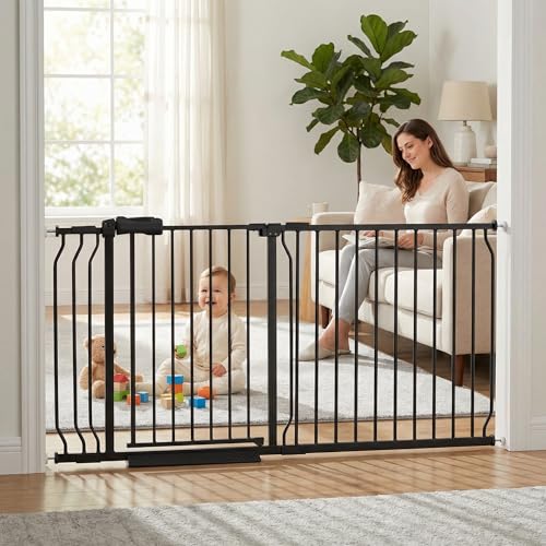 COSEND Extra Wide Baby Gate (Black)