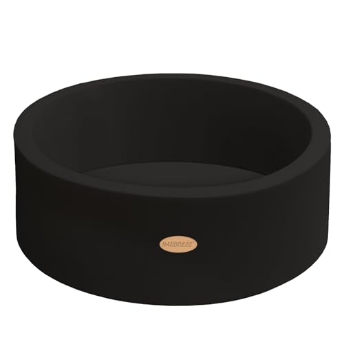 Baby Ball Pit 35.4" Soft Round Memory Foam Ball Pits NOT Included Balls Indoor Outdoor Playpen for Babies Toddlers Kids Great Gift for Girls Boys, Black