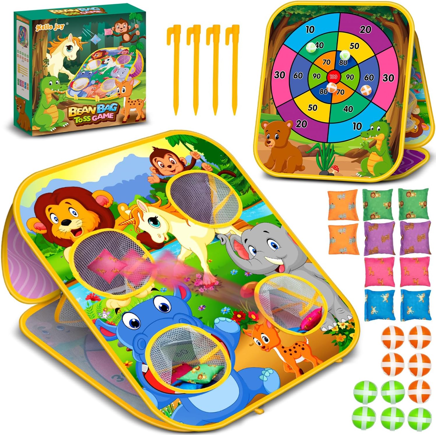 Bean Bag Toss Game for Kids - Cornhole Board Outdoor Toys for Toddlers -Party Activities Carnival Outside Yard Backyard Beach Lawn Games Toy for Kid Boys Girls Age 3 4 5 6 7 8 Year Old Birthday Gifts