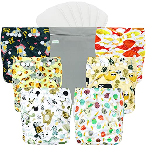 wegreeco Cloth Diapers 6 Pack (Animal World)