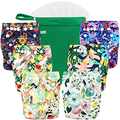 wegreeco Cloth Diapers 6 Pack (Love, Flowers)