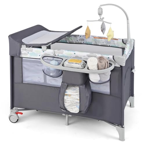 HONEY JOY Pack and Play (Gray)