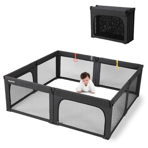 Doradotey 8-Panel Playpen (Black)