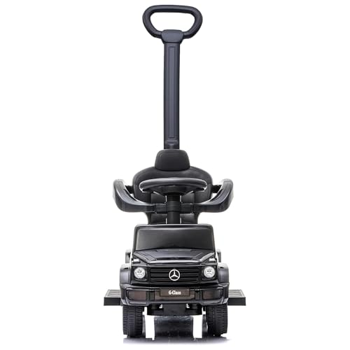 Best Ride On Cars 3 In 1 Mercedes G-Wagon Push Car for Toddlers 1 to 3 Years Old, Kids Outdoor Stroller with Music, Horn Sounds, and Handle, Realistic Driving Experience, Black