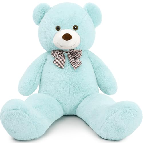 MaoGoLan Giant Teddy Bear 4 Feet,Adorable and Cuddly Big Bear Stuffed Animal 47", Classic Teddy Bear Plush Gift Decoration for Baby Shower,Party,Birthday,Valentines Day,Mint Green