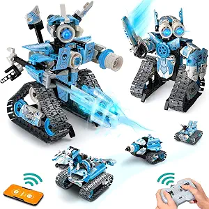 5 in 1 STEM Robot Building Kit, App & Remote Control Cars Building Toys Sets, 398 Pcs Educational DIY Engineering Blocks for Kids, for 6+ Years Old Boys & Girls