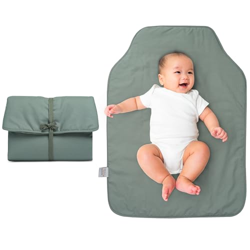 Natemia Baby Portable Diaper Changing Pad - Portable Changing Pad for Baby, Flexible Design for Travel, Machine Washable Percale Cotton, Made in Turkey, Baby Essentials - Travel Changing Pad for Baby