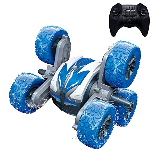 Threeking Amphipious RC Stunt Car Remote Control Cars 360 Degree Flips Rotating Indoor Outdoor Toys Gifts Presents for 6 7 8 9 10 11 12 Year Old Kids Boys Girls