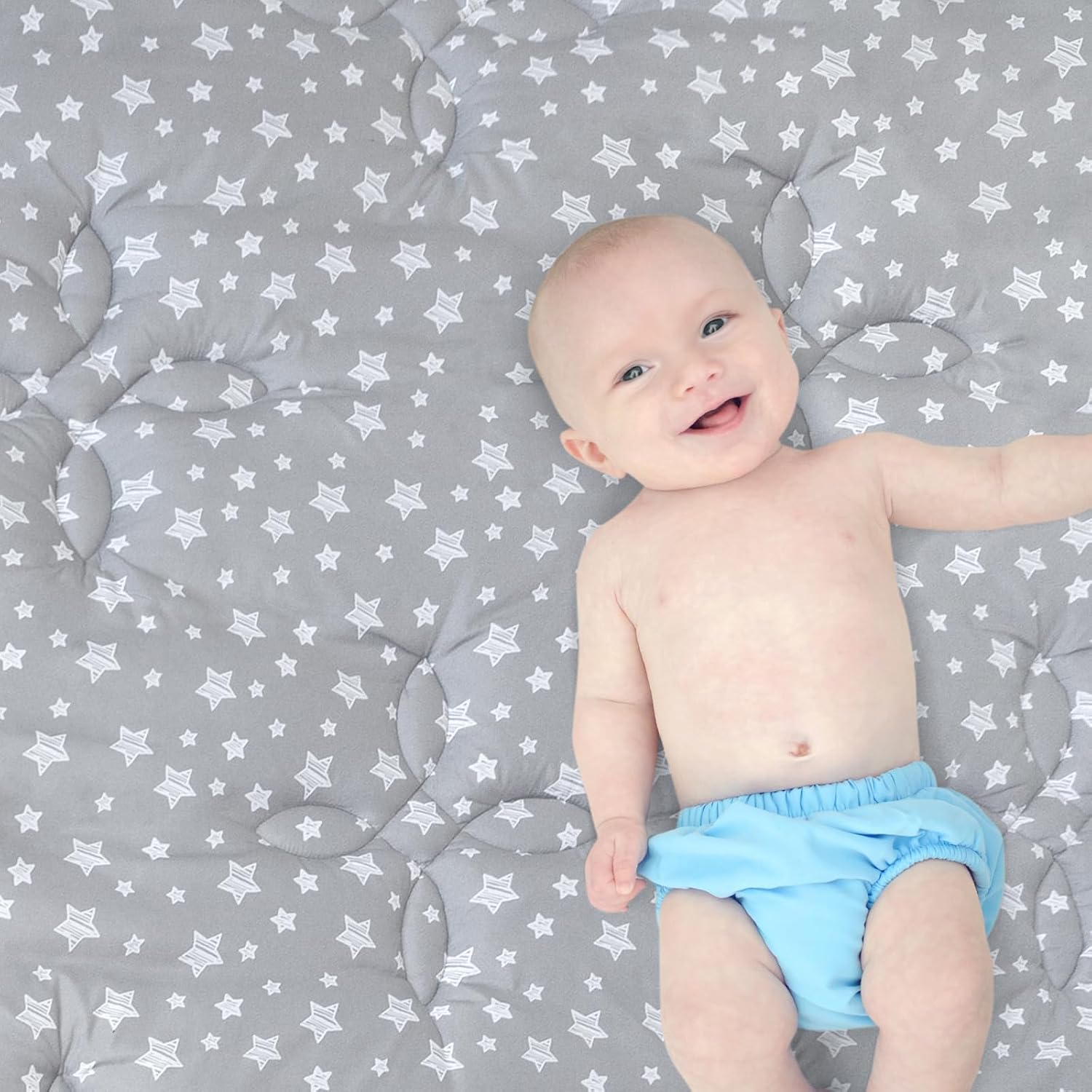 Moonsea Baby Play Mat 71x59 Inches Thick Baby Crawling Mat, Large Non Slip Cushioned Baby Playpen Mat for Playing
