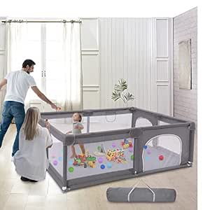 Baby Playpen, Playpen for Babies and Toddlers (50x50inch), Safety Playard with Anti-collision Foam, Indoor & Outdoor Kids Activity Center