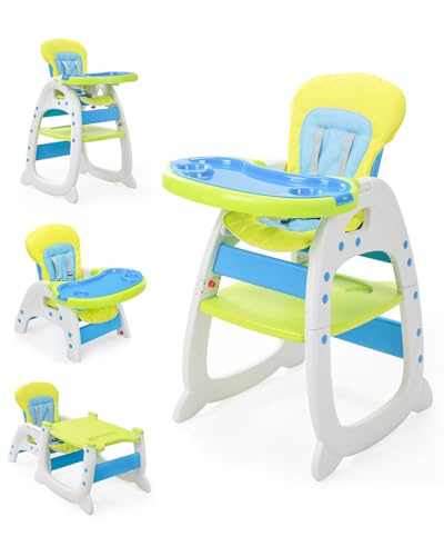 SANDINRAYLI Baby High Chair,3 in 1 High Chairs for Babies and Toddlers, Convertible Toddler Highchair, Adjustable Infant Feeding Chair for Boy & Girl, Easy Clean Baby Eating Chair for 6 Months and Up
