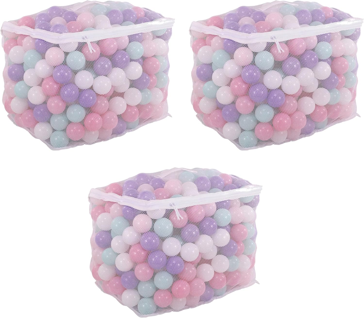 BalanceFrom Play Pit Balls Toy Set for Kids with Mesh Bag, Rainbow or Pastel Colors  Crush-Proof Plastic for Ball Pits, Playhouses, Bounce Houses, Pools, Tents, and Birthday Parties