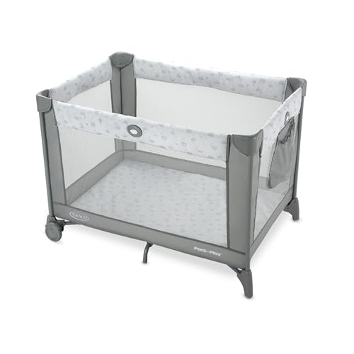 Graco Pack n Play Portable Playard, Compact Fold, Mesh Storage Pouch, Lightweight Playpen, Reign