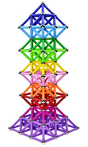 310 Pcs Magnetic Building Sticks Blocks Toys, Magnet Educational Toys Magnetic Blocks Sticks Stacking Toys Set for Kids and Adult, Non-Toxic Building Toy 3D Puzzle with Storage Bag