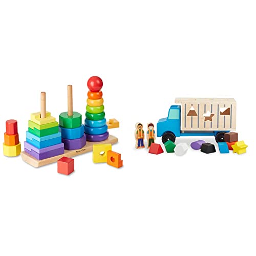 Melissa & Doug Wooden Stacker & Truck Bundle