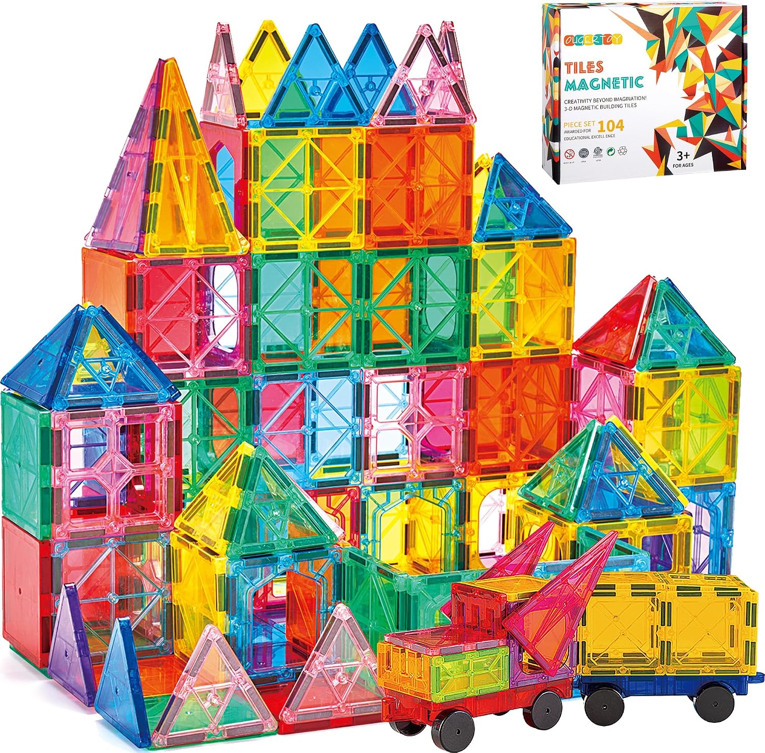 104PCS Magnetic Building Tiles