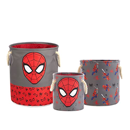 Marvel Spiderman 3-Piece Toy Storage Basket Set