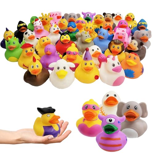 Assortment Rubber Duck Toy Duckies for Kids, Bath Birthday Gifts Baby Showers Classroom Incentives, Summer Beach and Pool Activity, 2" (400-Pack)