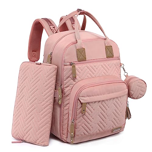 iniuniu Diaper Bag Backpack, 4 in 1 kit Large Unisex Baby Bags for Boys Girls, Waterproof Travel Back Pack with Diaper Pouch
