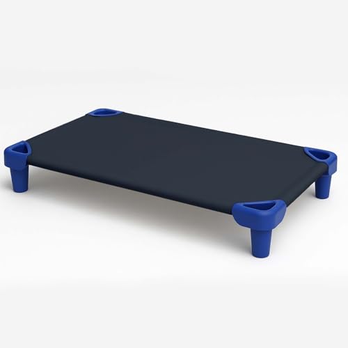 KRISHNA Daycare Cot Sheets for Toddler and Preschool with Corner Elastic Loops, Soft & Comfortable Brushed Microfiber Crib Sheet Kids Naptime, 22" x 40", Pack of 6, Navy Blue