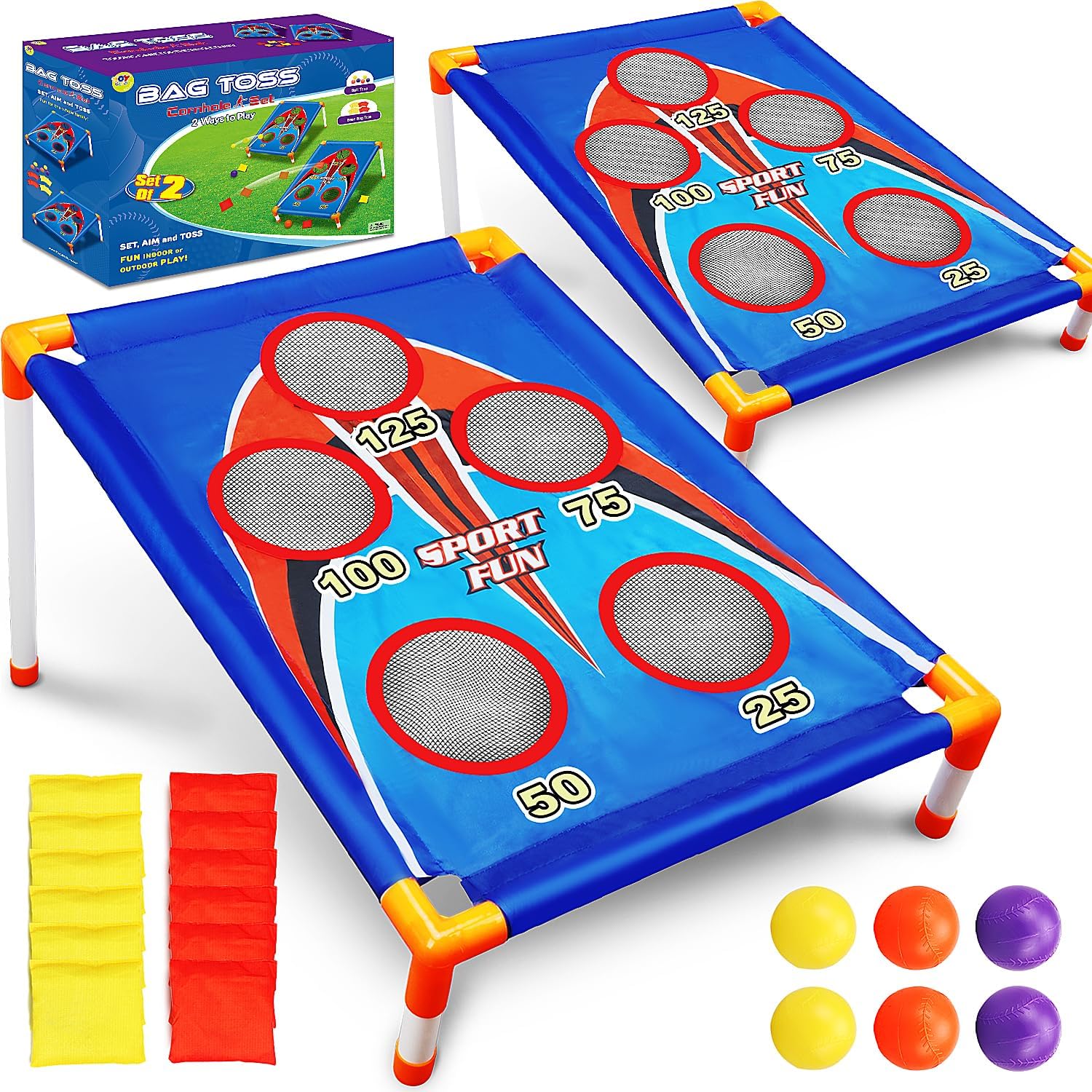 TOY Life Bean Bags Toss Carnival Games, Cornhole, Outdoor Toys for Kids Ages 4-8, Backyard Game Sports & Outdoor Play, Outside Toys for Ages 5-7, Family Lawn Yard Games Birthday Party, Gift for Boys