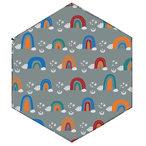 Hoybell 59" Hexagon Playpen Mat (Rainbow)