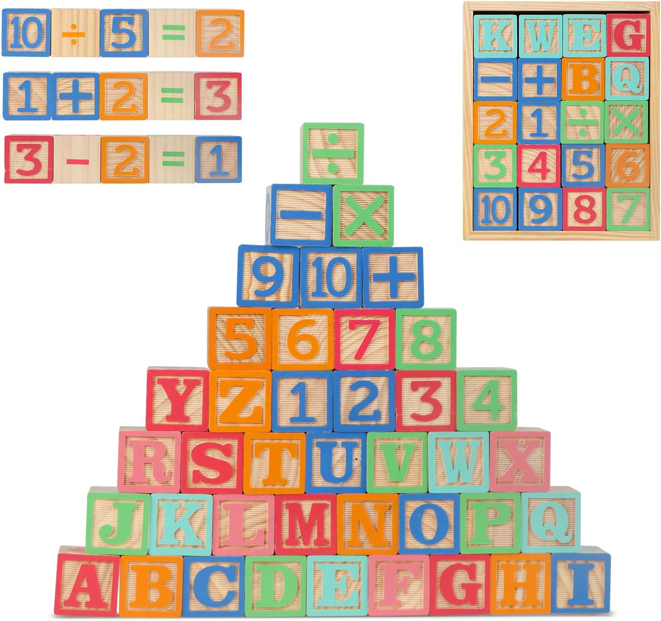 Joqutoys Wooden ABC Blocks 40 pcs